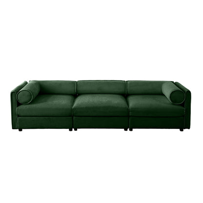 Stylish Sofa With Storage Seat And Cylindrical Backrest