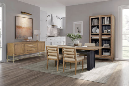 Double Pedestal Table Latte - Light Brown