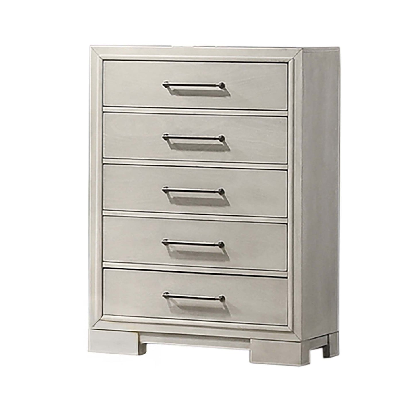 1 Piece Chest With Square Legs And Sleek Handles - Antique White