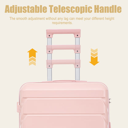 Hard Shell Luggage With Scratch Resistant Surface, 4 Wheels, Combination Lock & Side Hooks