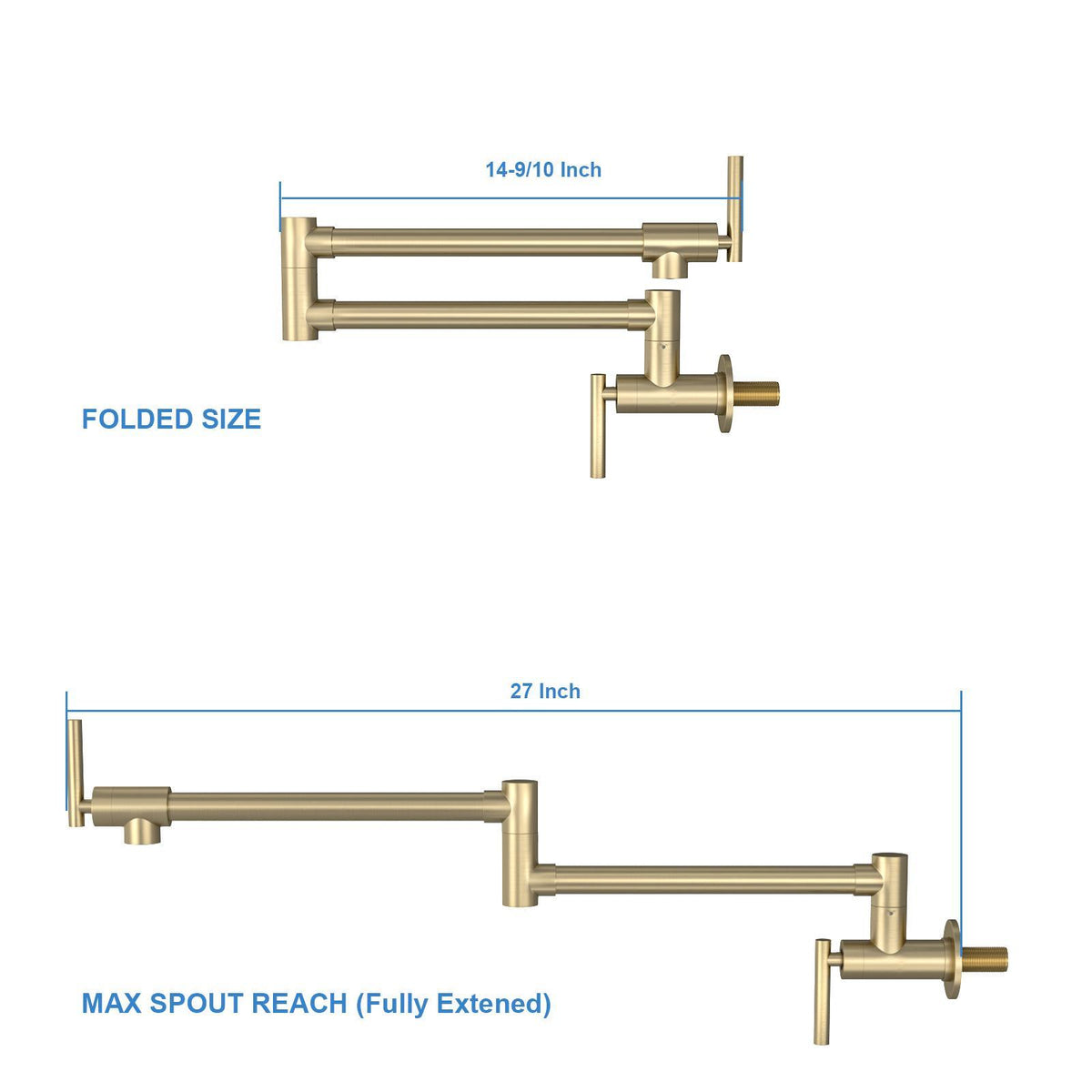 Modern Design Wall Mount Pot Filler Faucet Folding Stretchable