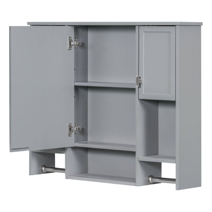 Wall Mounted Bathroom Storage Cabinet With Mirror, Medicine Cabinet With Towel Bar