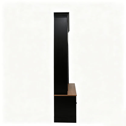 Hall Tree With Shoe Storage Bench, Entryway Coat Rack With 5 Hooks
