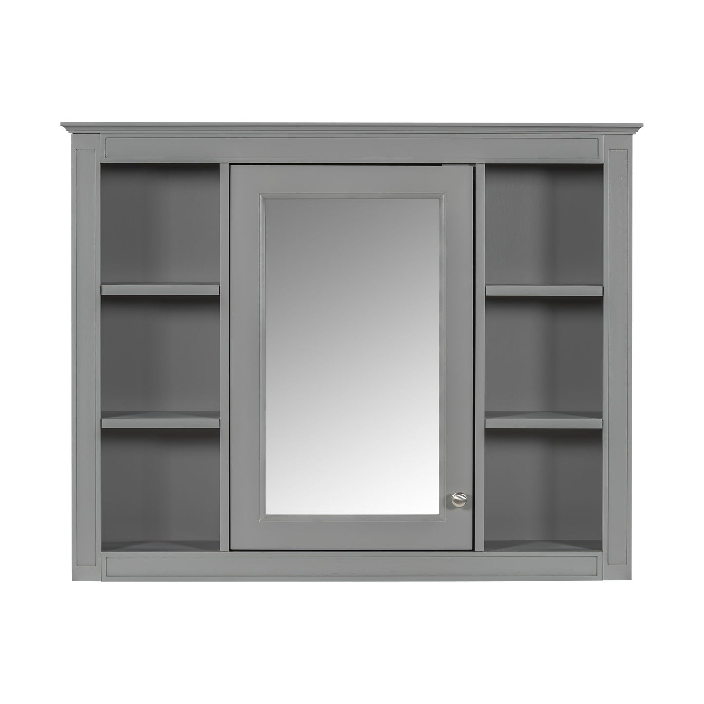Bathroom Vanity With Mirror Cabinet, Single Sink With 2 Soft Closing Doors And 4 Drawers