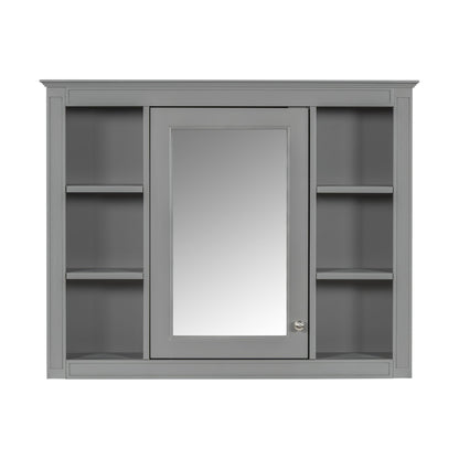 Bathroom Vanity With Mirror Cabinet, Single Sink With 2 Soft Closing Doors And 4 Drawers