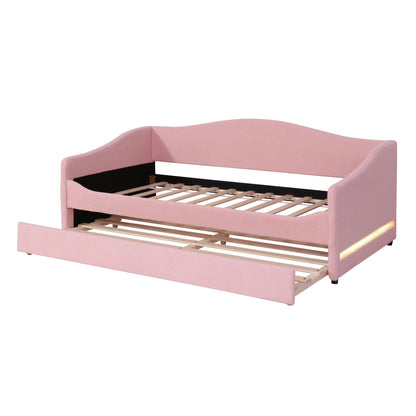 Design Upholstered Daybed With Light And Trundle