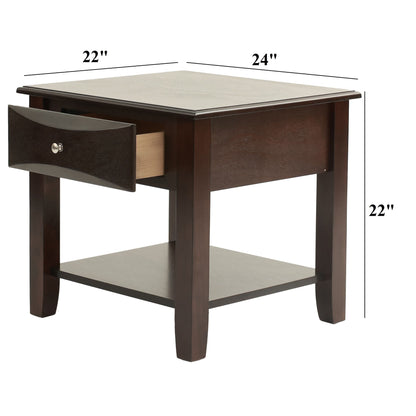 Table Set With Drawers And Open Shelf Storage