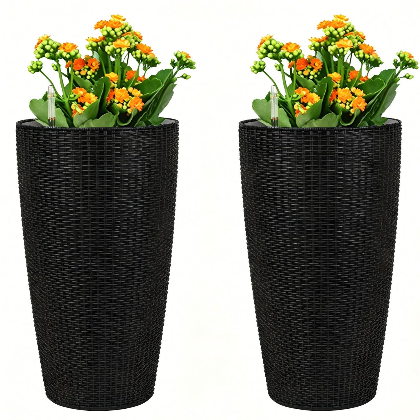 Tall Planters Set With Water Level Monitor And Auto Watering