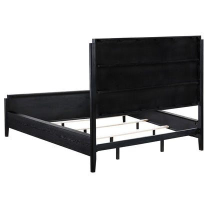 California King 5 Piece Bedroom Set With Fluted Detailing - Black