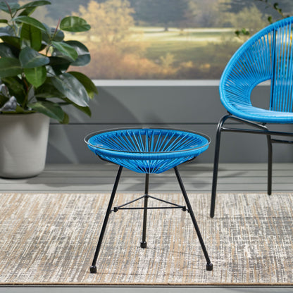 Nusa - Modern Rattan Side Table With Tempered Glass Top