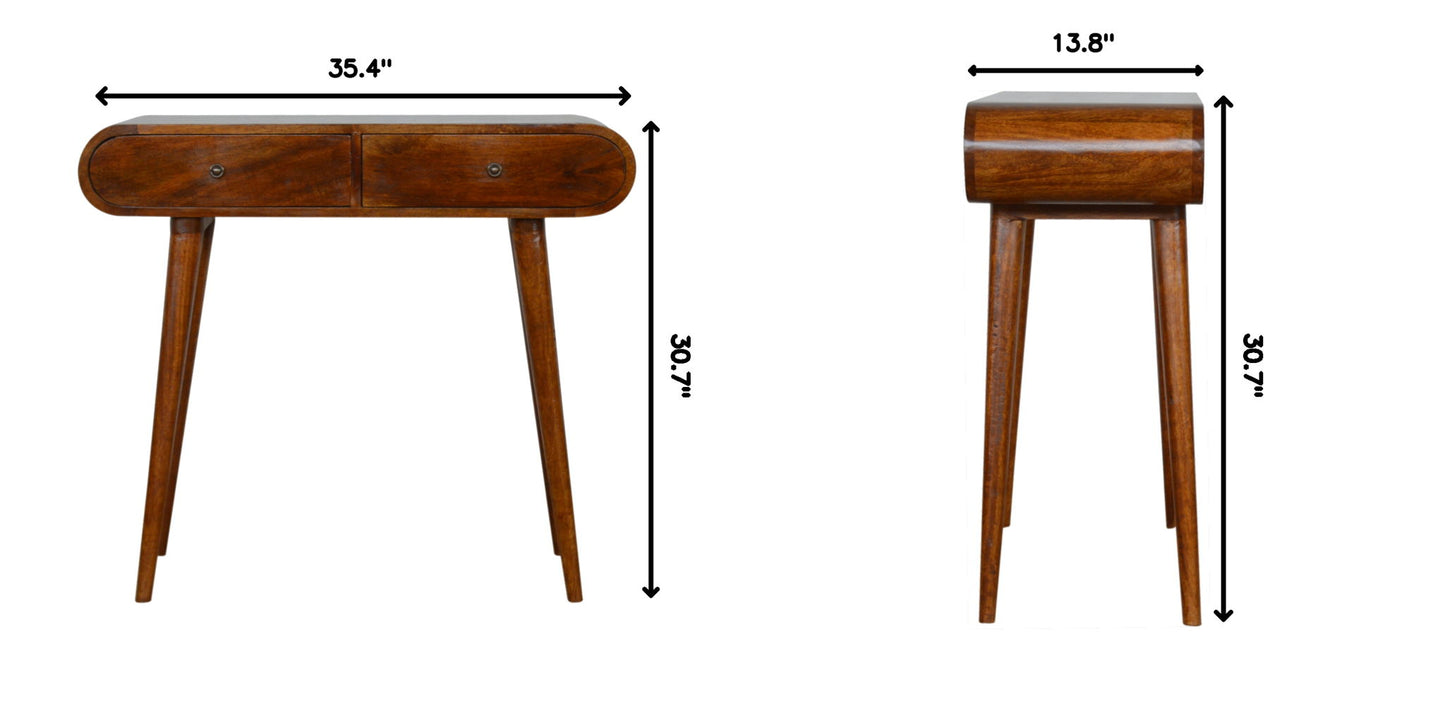 Solid Wood Curved Edge Console Table