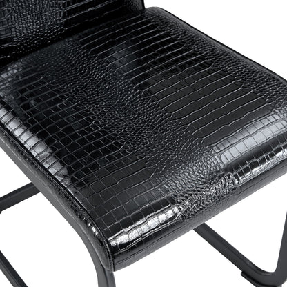 Alligator Skin Upholstered Dining Chairs