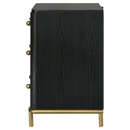 Anser - 3 Drawer Nightstand - Black