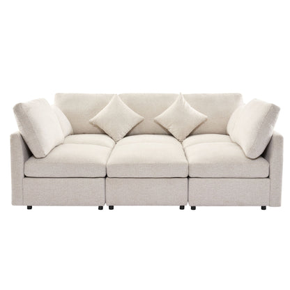 Sectional Sofa Modular U-Shaped With Ottoman & USB Ports