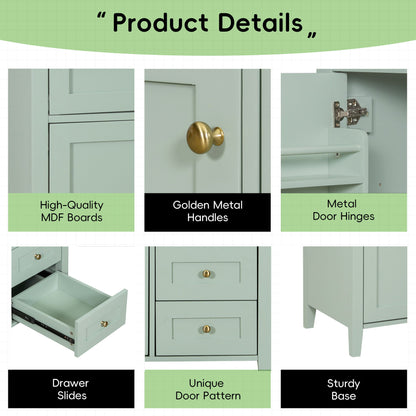 Bathroom Vanity With Sink, Cabinet With 3 Drawers And Adjustable Shelf