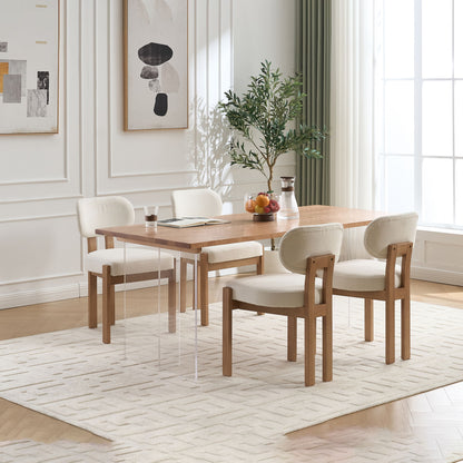 Dining Chairs With Ergonomic Backrest And Adjustable Feet (Set of 2)