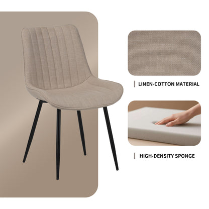 Dining Chair Set With Padded Backrests (Set of 4) - Beige