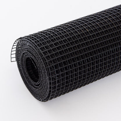 Vinyl Coated Hardware Cloth, 21 Gauge, Galvanized Steel, For Poultry Netting And Chicken Coop - Black
