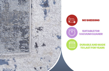 Payas - 8' X 10' Abstract Area Rug - Gray / Denim