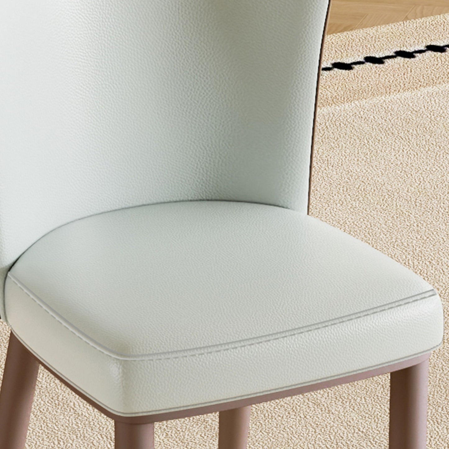 Dining Chair With Carbon Steel Legs, Comfortable Seating, (Set of 2) - White
