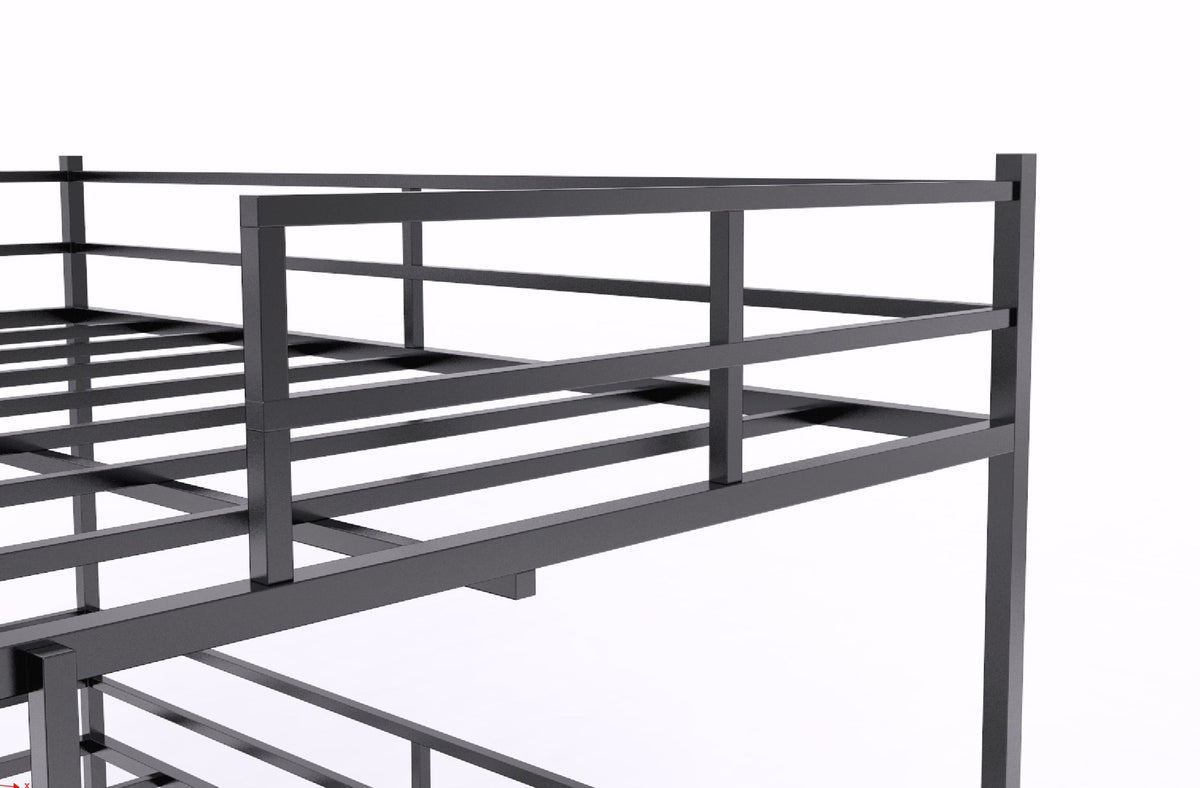 Twin Size House Loft Bed With Slide And Ladder - Black