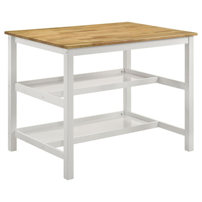 Cowichan - Kitchen Island Counter Table With Pot Rack - White
