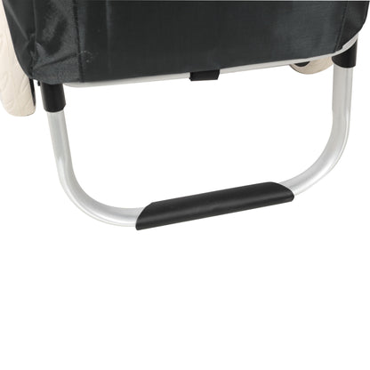 Foldable Shopping Trolley With Wheels And Removable Waterproof Bag - Black