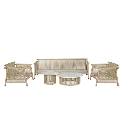 Zira - 5 Piece Patio Sofa Set - Beige