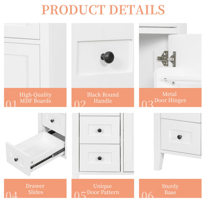 Modern Bathroom Vanity With Sink, 3 Drawers And Adjustable Shelf
