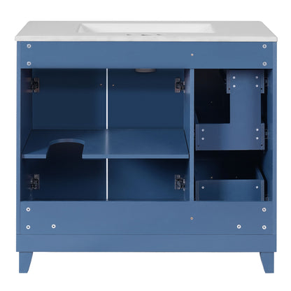 Bathroom Vanity With Sink, Soft Close Doors, Adjustable Shelves