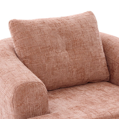 Modern Swivel Barrel Chair With Dual-Layer Cushion