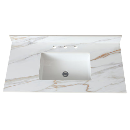 Vanity Top With Undermount Sink And Backsplash, Sintered Stone
