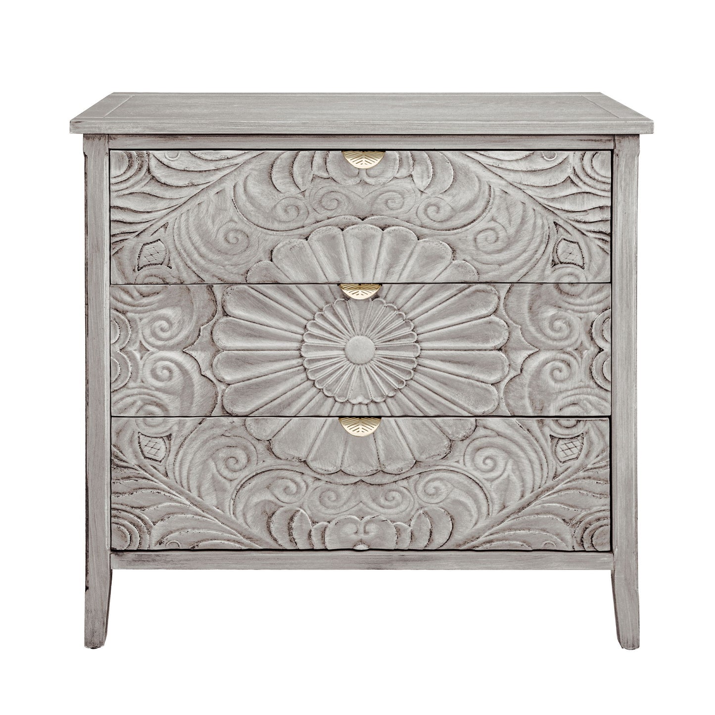 3 Drawer Cabinet, American Furniture, Suitable For Bedroom, Living Room - Light Gray