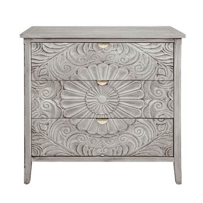 3 Drawer Cabinet, American Furniture, Suitable For Bedroom, Living Room - Light Gray