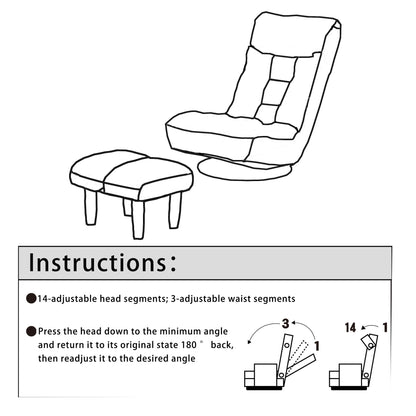 Adjustable Japanese Reclining Floor Chair Sofa With Metal Frame For Living Room