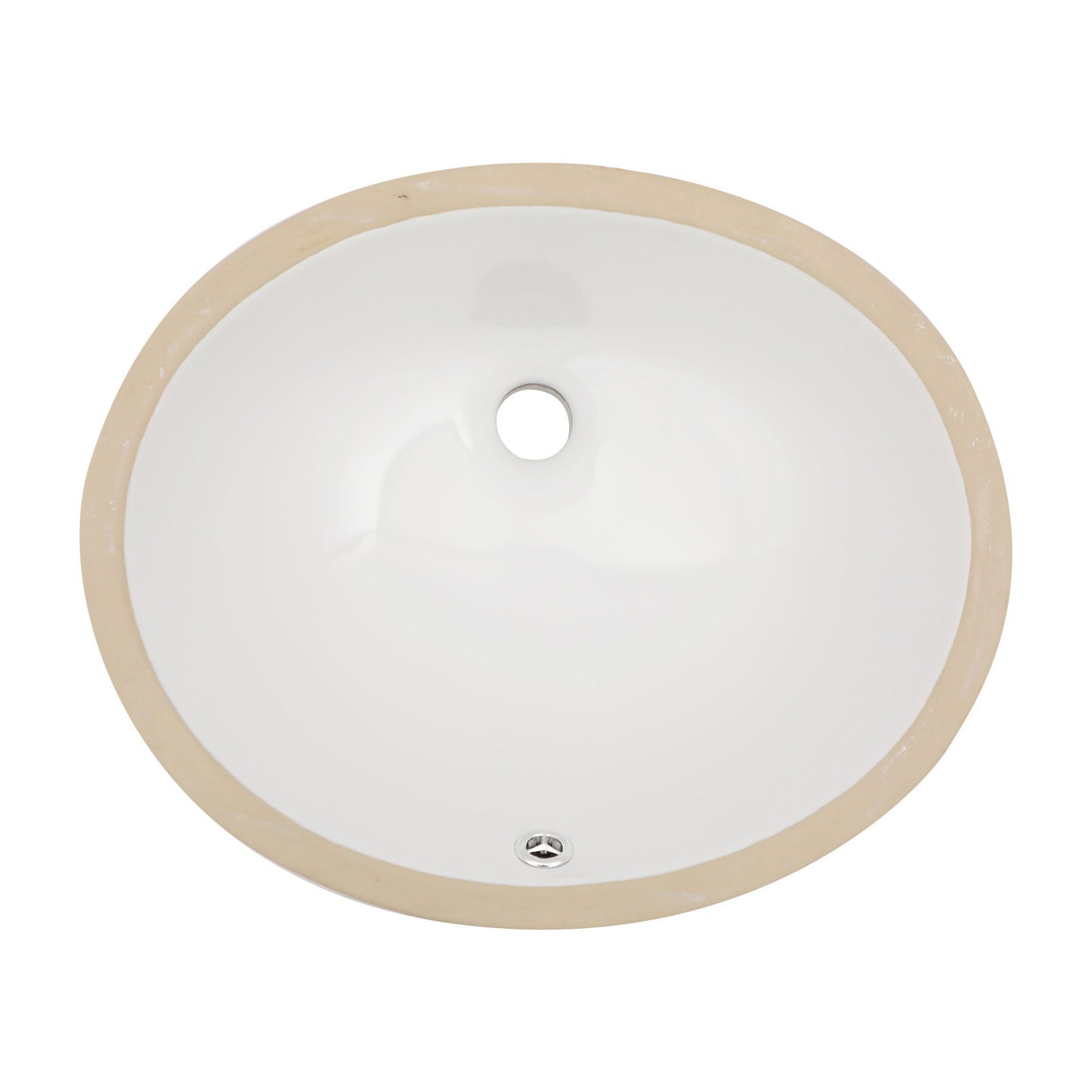 Elegant Ceramic Oval Undermount Bathroom Sink With Overflow