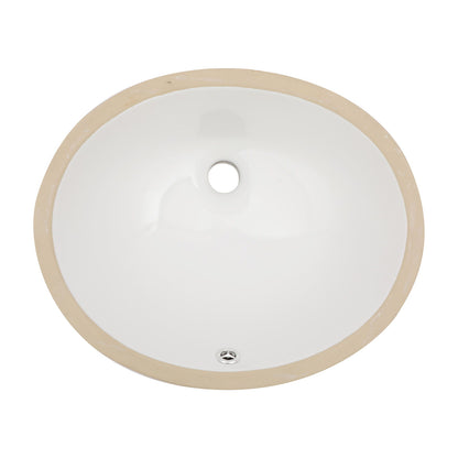 Elegant Ceramic Oval Undermount Bathroom Sink With Overflow