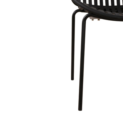 Stackable Outdoor Chairs With Breathable Plastic Backrest (Set of 2)