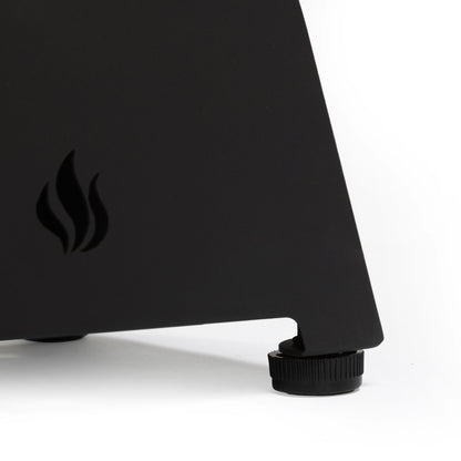 Tabletop, Propane Gas Fire Pit With Quick Connect Joint, Glass Wind Guard And Lava Rock, Outdoor, Portable - Black