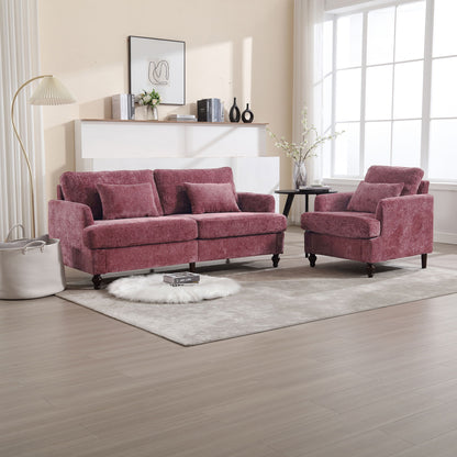 Modern Mid Century Wood Frame Armchair With Tufted Design