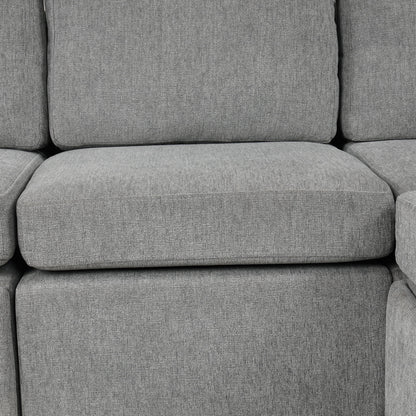 Convertible U-Shaped Sectional Sofa With Pull-Out Bed