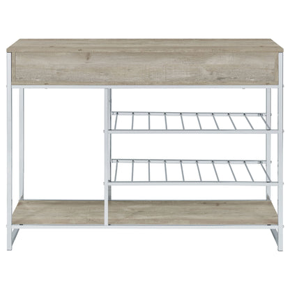 Ethel - 2 Drawer Home Bar Storage With Wine Rack - Oak