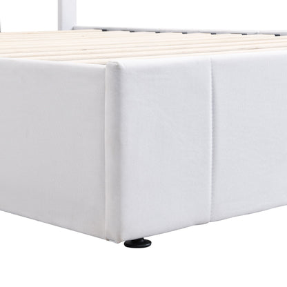 Elegant Upholstered Platform Bed With Hydraulic Storage System