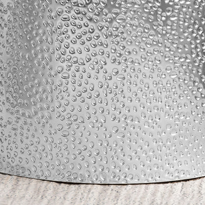 Modern Round Accent Table With Hammered Surface