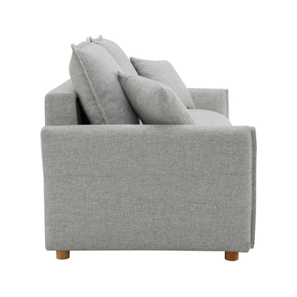 Oren - Chenille Sleeper Sectional Sofa With Storage 2 Toss Pillows - Gray