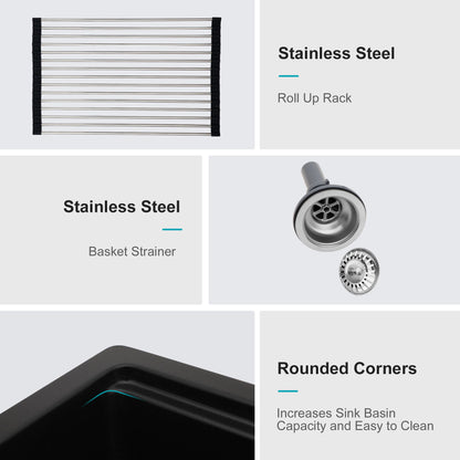 Granite Composite Quartz Kitchen Sink With Workstation Features And Drop In Design