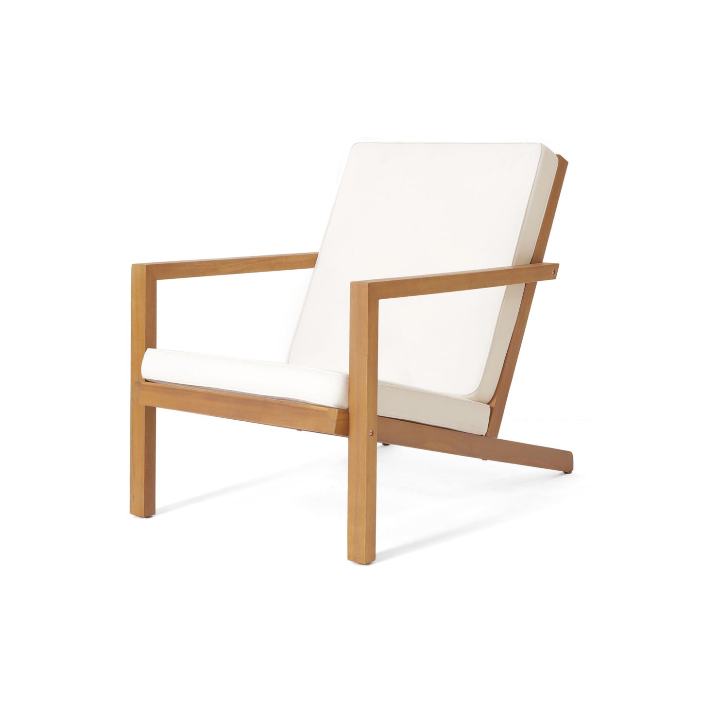 3 Piece Outdoor Chat Set With Table And 2 Adirondack Chairs - White / Brown Patina
