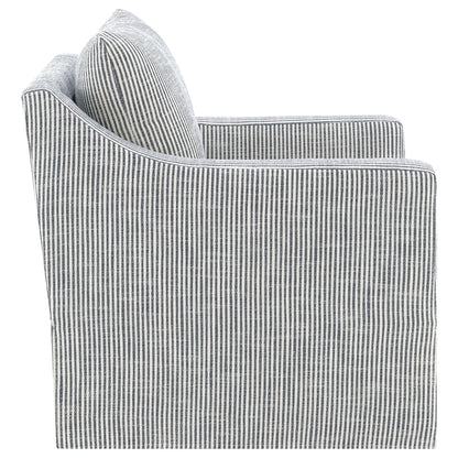 Merced - Upholstered Sloped Arm Accent Swivel Chair With 360 Degree Swivel Base - Gray