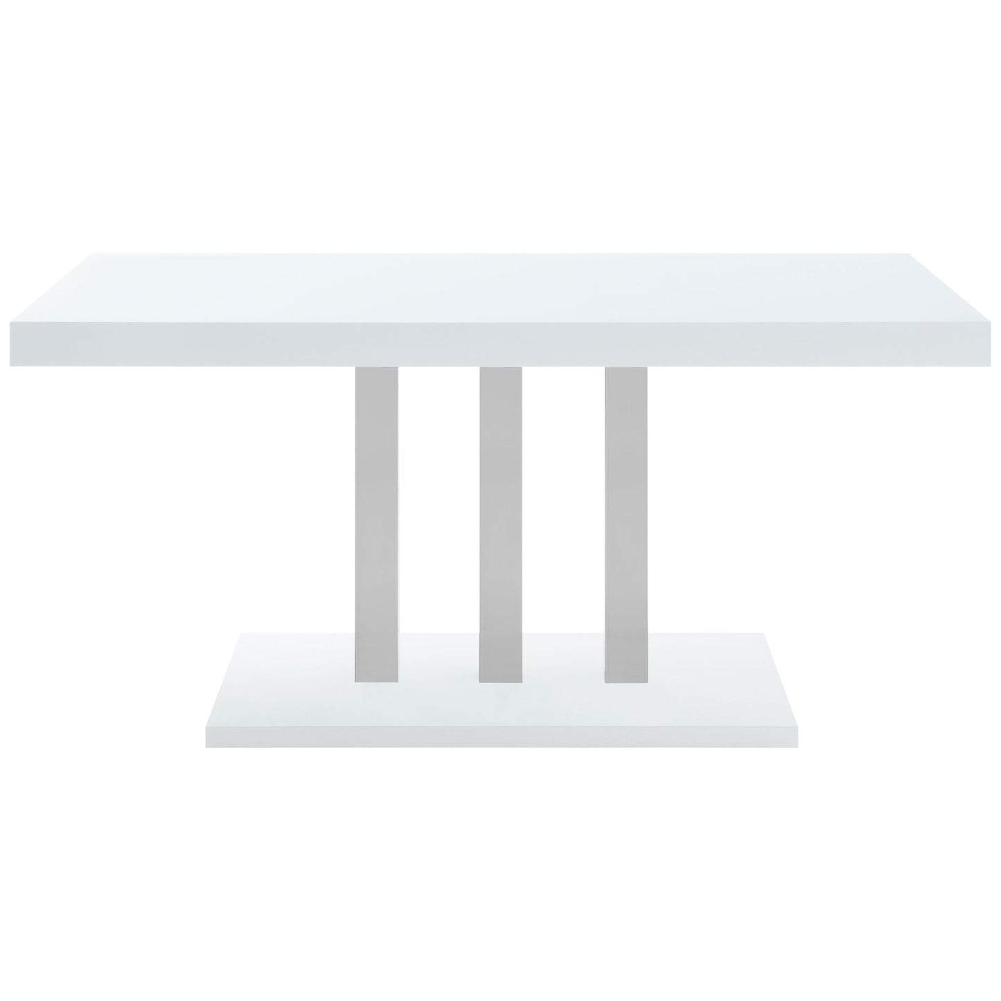 Creston - 5 Piece Dining Set With Upholstered Chairs - Gloss White