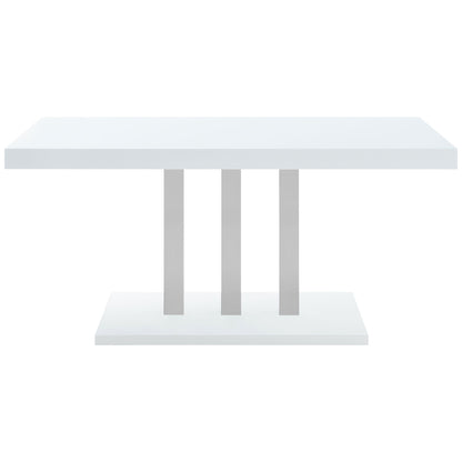 Creston - 5 Piece Dining Set With Upholstered Chairs - Gloss White